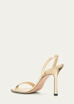 Jimmy Choo85mm Jenn Metallic Leather Sandals