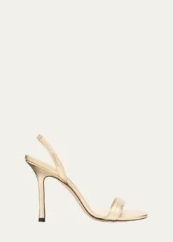 Jimmy Choo85mm Jenn Metallic Leather Sandals