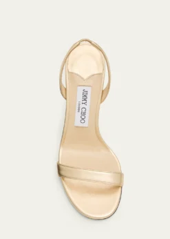 Jimmy Choo85mm Jenn Metallic Leather Sandals