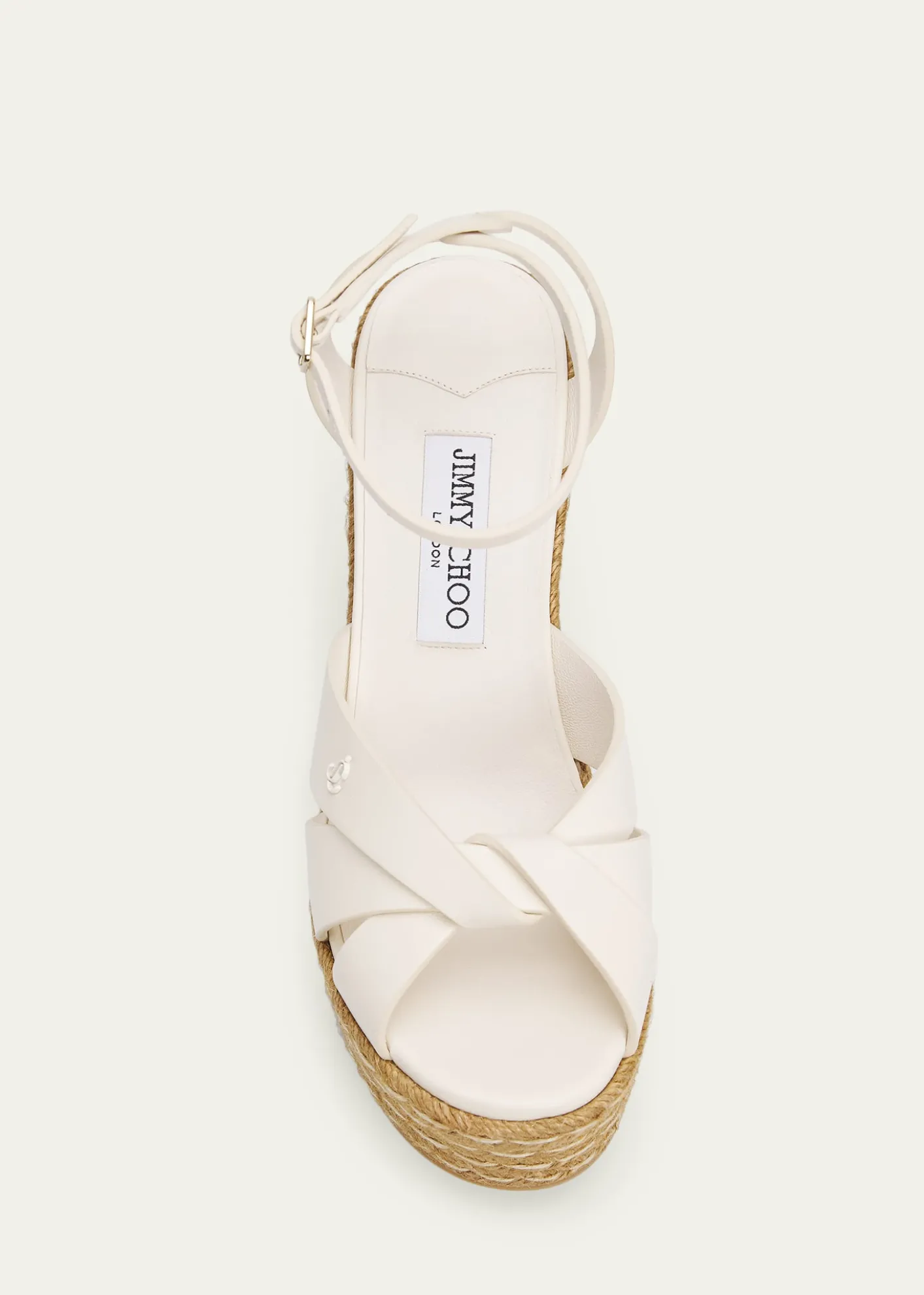 Jimmy Choo100mm Korra Leather Espadrille Platform Sandals