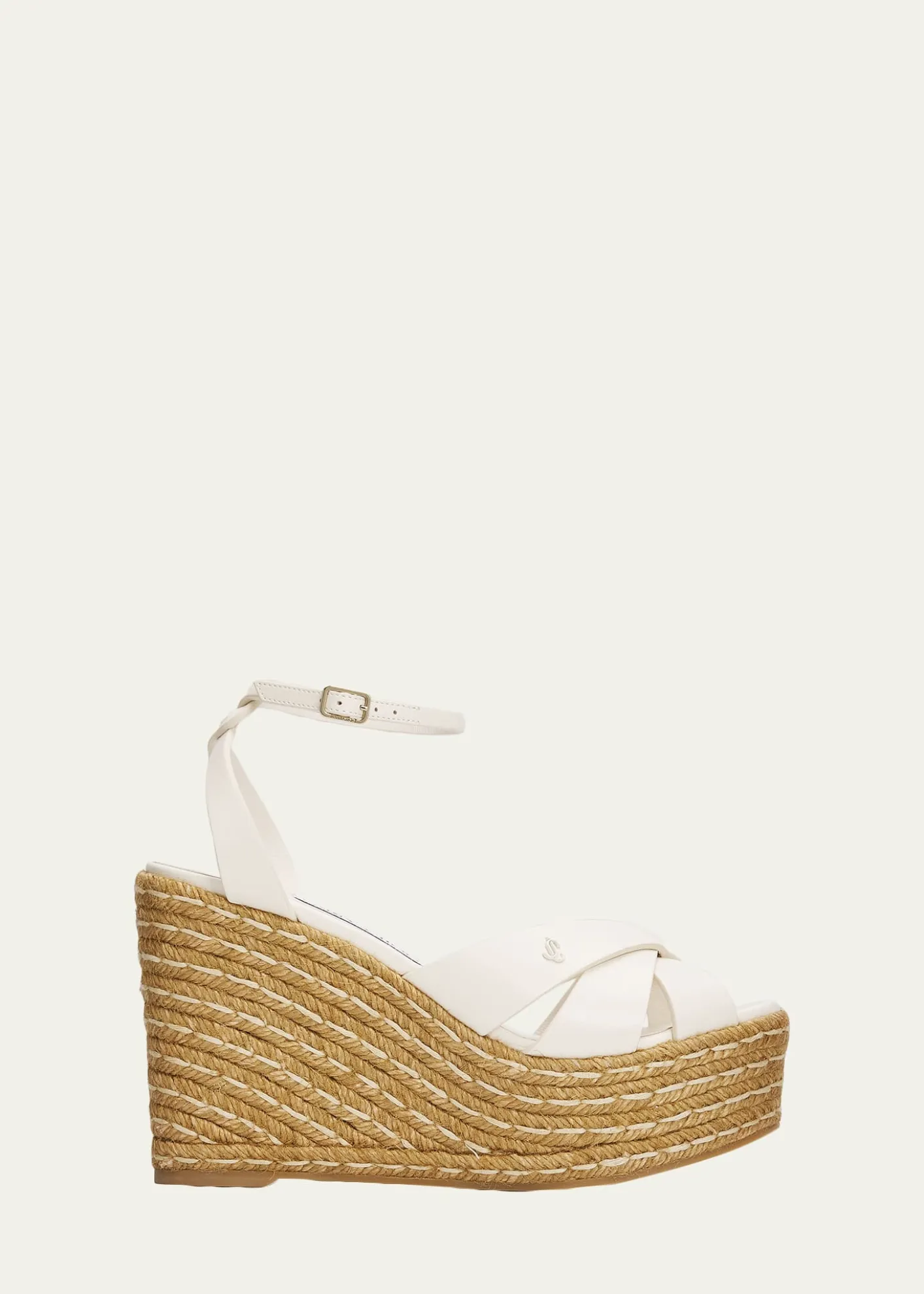 Jimmy Choo100mm Korra Leather Espadrille Platform Sandals