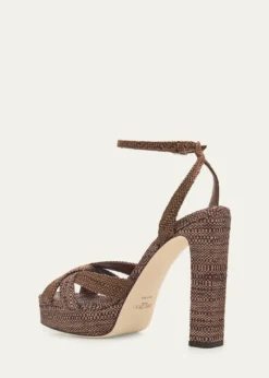 Jimmy Choo120mm Kove Raffia Platform Sandals