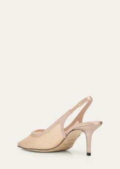 Jimmy Choo65mm Love Lace Satin Slingback Pumps