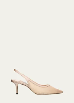 Jimmy Choo65mm Love Lace Satin Slingback Pumps