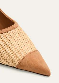 Jimmy Choo85mm Love Raffia and Suede Pumps