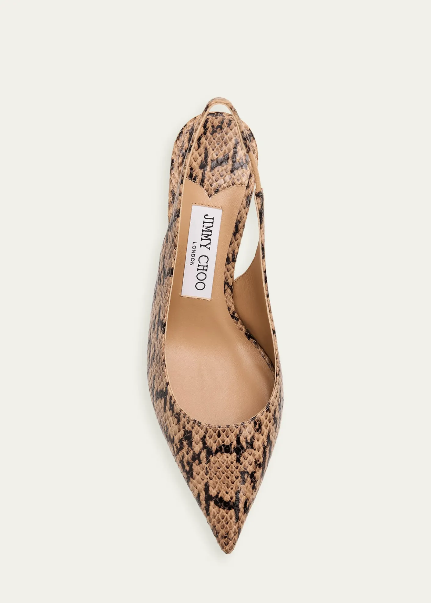 Jimmy Choo65mm Love Snake-Printed Leather Slingback Pumps