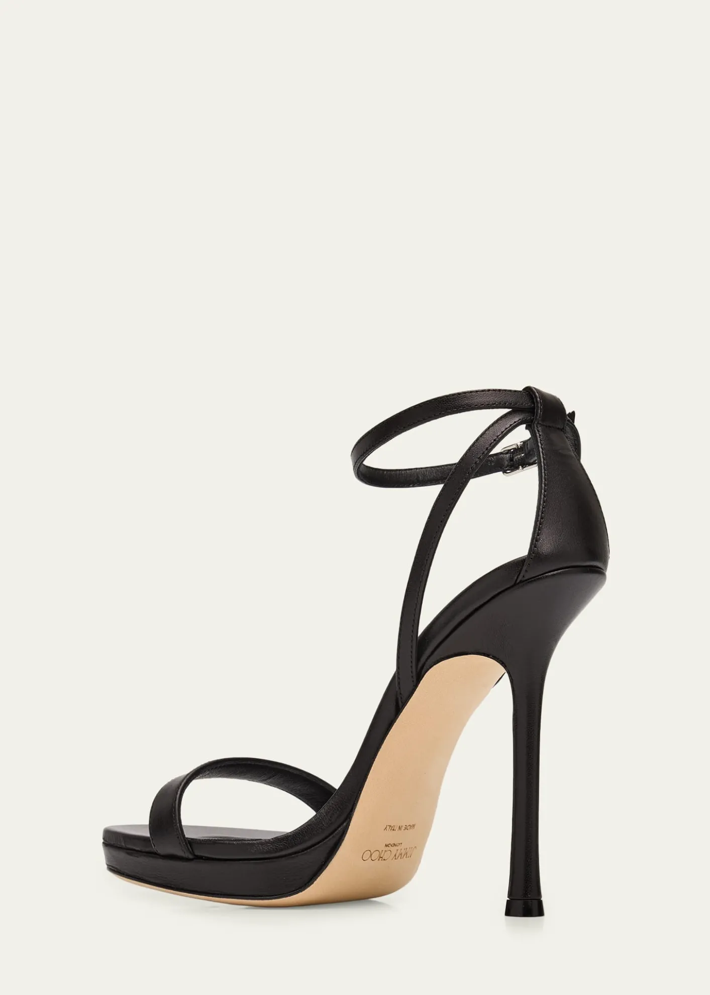 Jimmy Choo120mm Moza Leather Platform Ankle-Strap Sandals