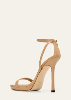 Jimmy Choo120mm Moza Leather Platform Ankle-Strap Sandals