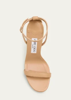 Jimmy Choo120mm Moza Leather Platform Ankle-Strap Sandals