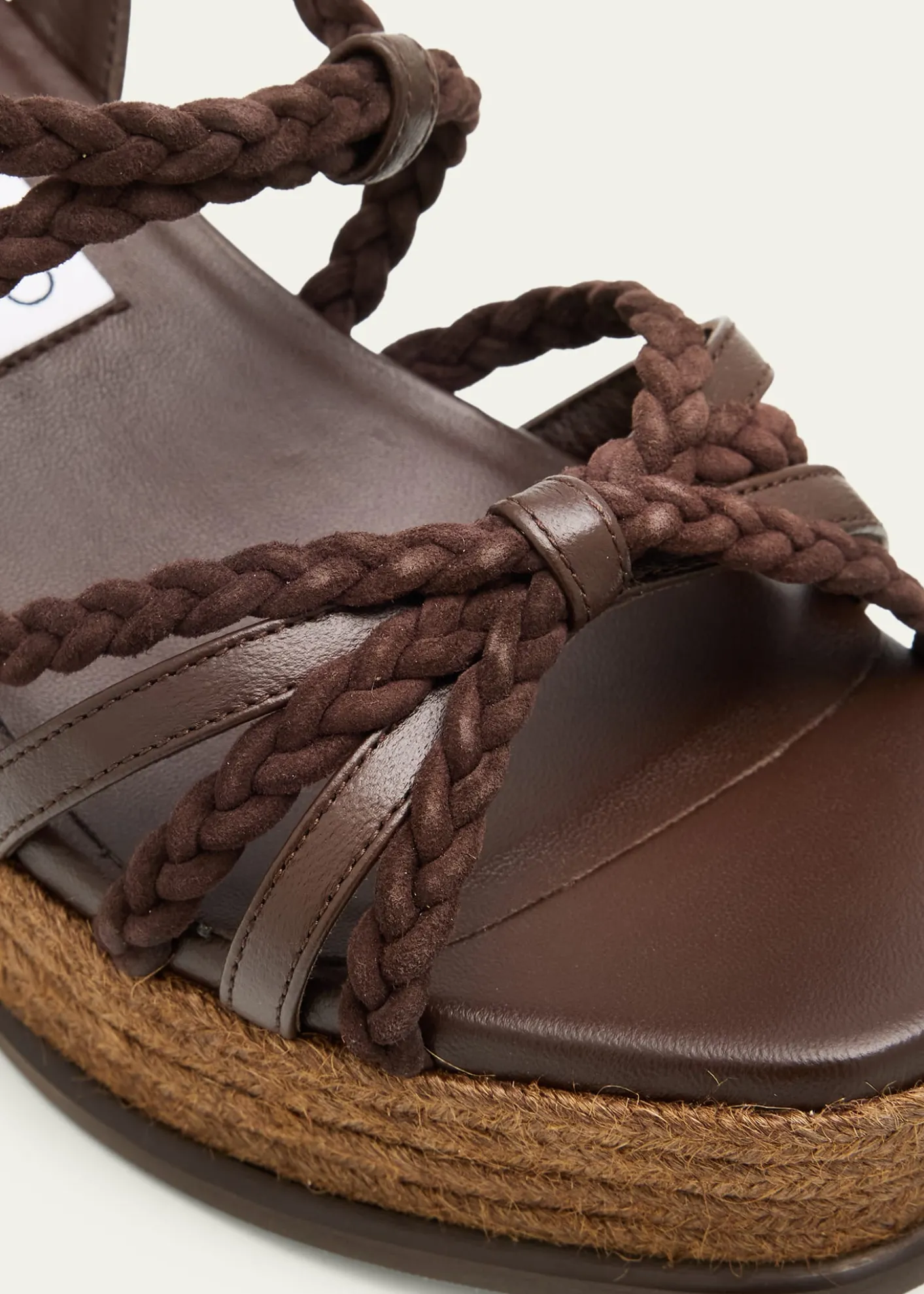 Jimmy Choo60mm Nyra Leather Espadrille Wedge Sandals