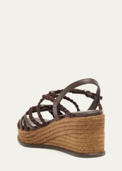 Jimmy Choo60mm Nyra Leather Espadrille Wedge Sandals