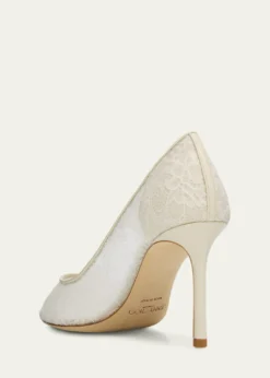 Jimmy Choo85mm Romy Lace Pointed-Toe Pumps