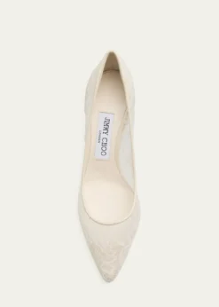 Jimmy Choo85mm Romy Lace Pointed-Toe Pumps