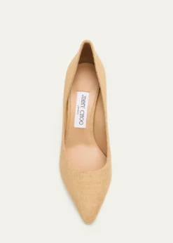 Jimmy Choo85mm Romy Linen Pointed-Toe Pumps