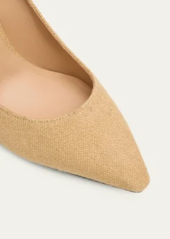 Jimmy Choo85mm Romy Linen Pointed-Toe Pumps