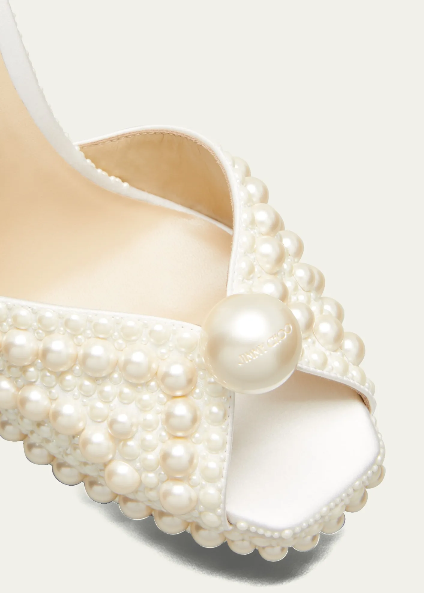 Jimmy ChooSacaria 120mm Pearly-Stud Platform Sandals