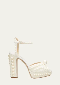 Jimmy ChooSacaria 120mm Pearly-Stud Platform Sandals