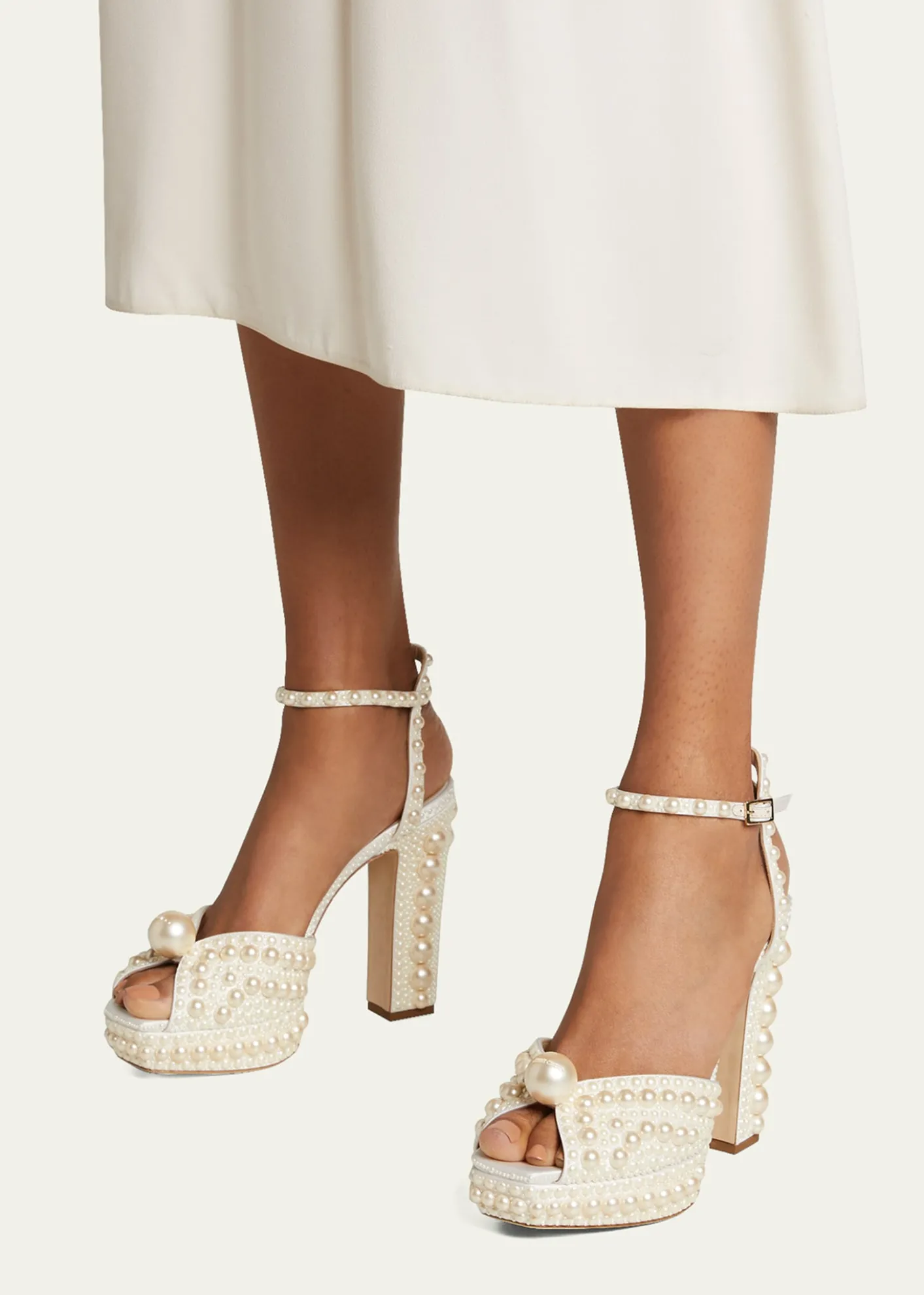 Jimmy ChooSacaria 120mm Pearly-Stud Platform Sandals