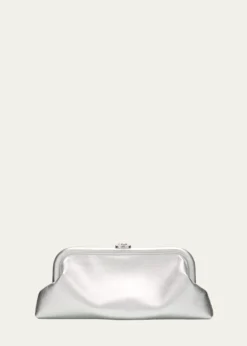 Jimmy ChooSkylar Frame Metallic Leather Clutch Bag