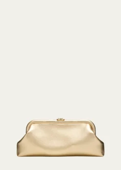 Jimmy ChooSkylar Frame Metallic Leather Clutch Bag