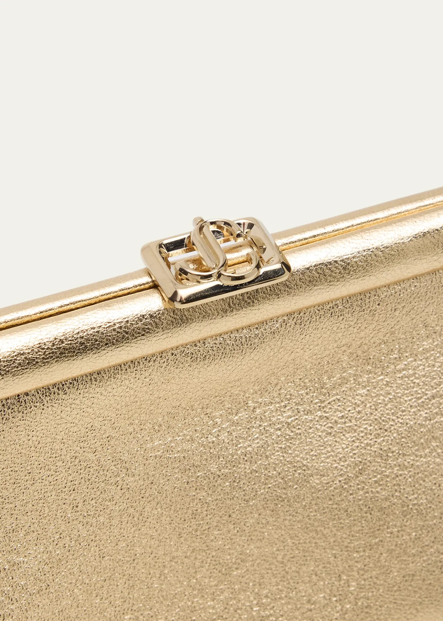 Jimmy ChooSkylar Frame Metallic Leather Clutch Bag