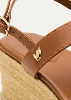 Jimmy ChooTheia 60 Leather Wedge Sandals