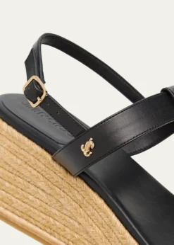 Jimmy ChooTheia 60 Vacchetta Wedge Sandals