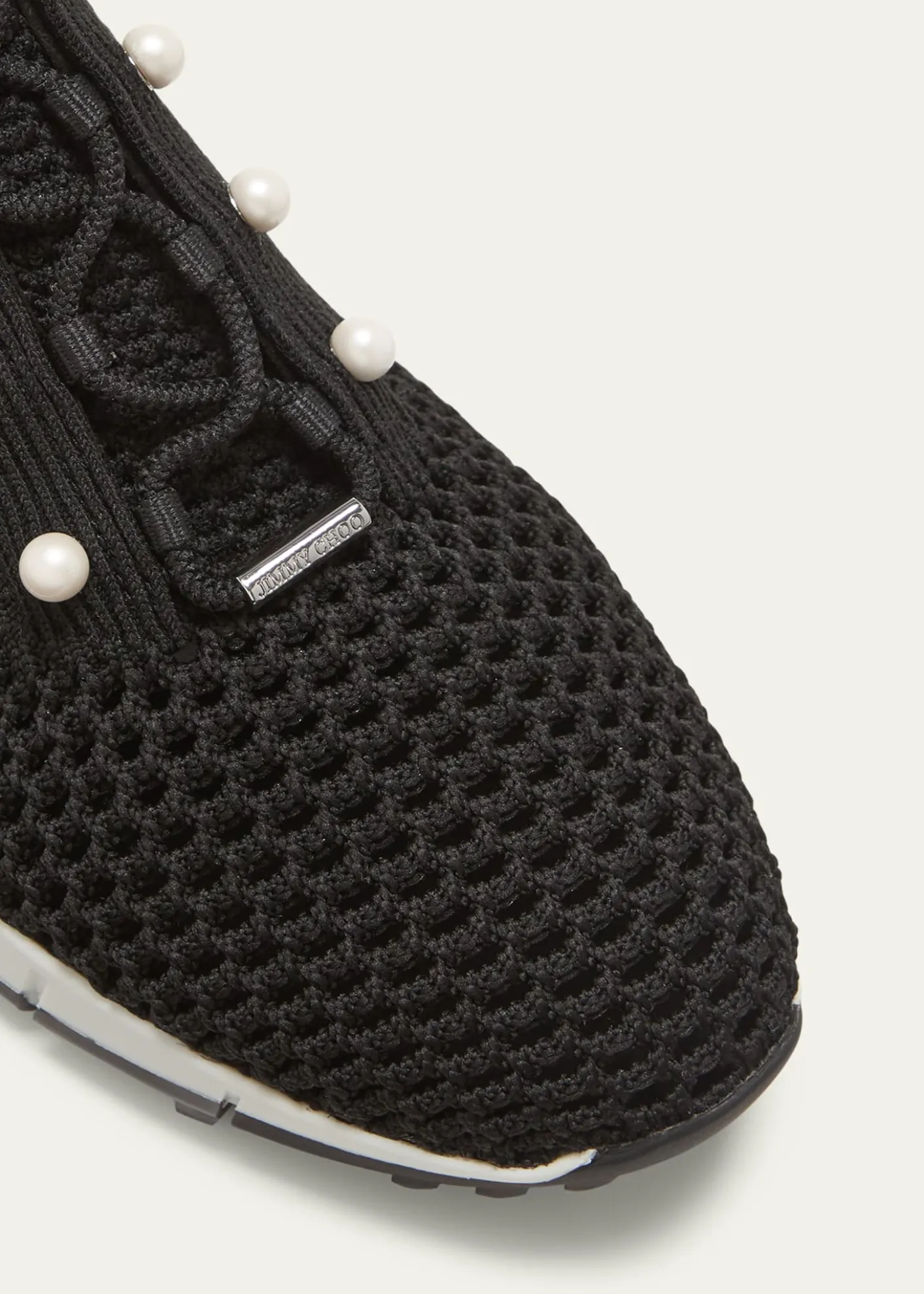 Jimmy ChooVeles Knit Pearly Lace-Up Sneakers