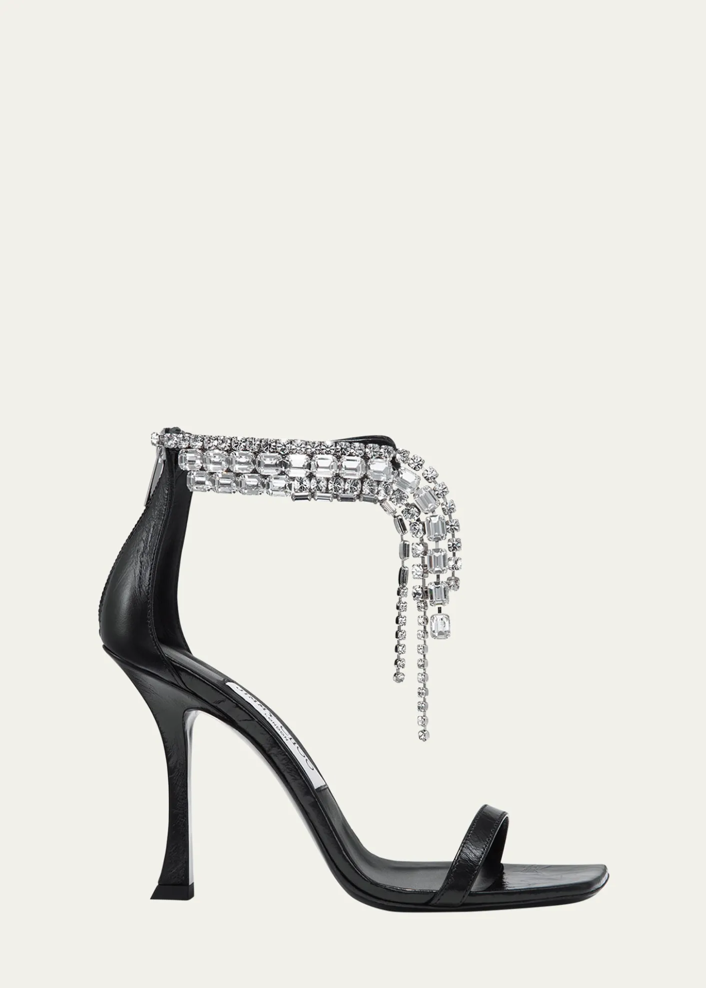 Jimmy ChooVerity Leather Crystal-Cuff Sandals
