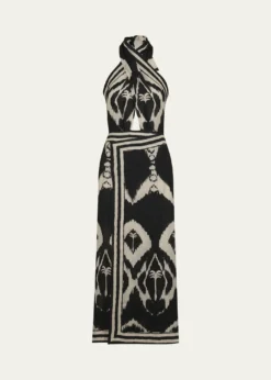 Johanna OrtizBuen Viento Crisscross Halter Wrap Midi Dress