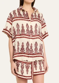 Johanna OrtizLa Creciente Printed Linen Button-Down Shirt