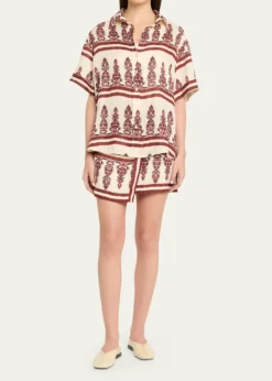Johanna OrtizRoots Linen Mini Wrap Skirt