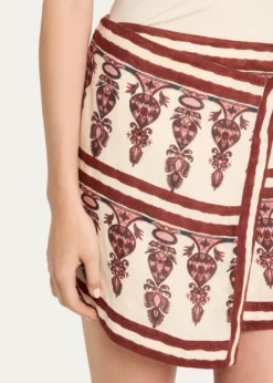 Johanna OrtizRoots Linen Mini Wrap Skirt