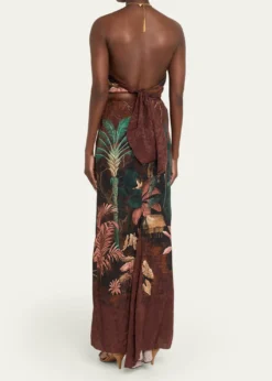 Johanna OrtizWild Horizons Twisted Necklace Halter Maxi Dress