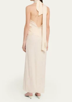 Johanna OrtizWildly Beautiful Plunging Halter Maxi Dress