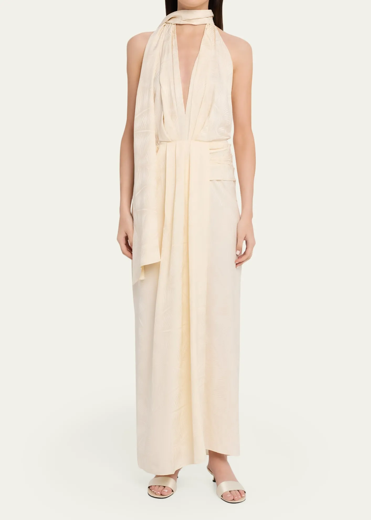 Johanna OrtizWildly Beautiful Plunging Halter Maxi Dress