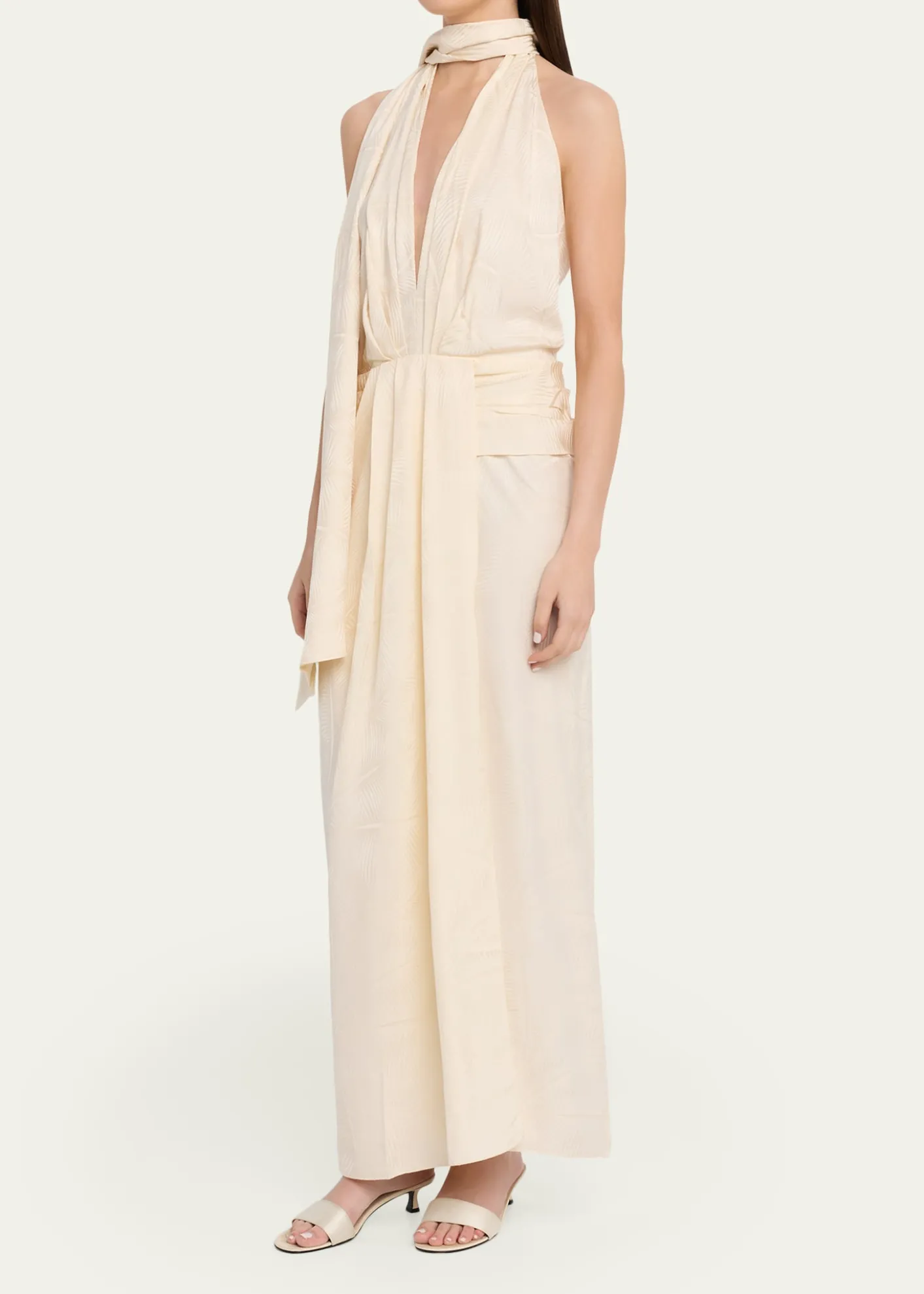Johanna OrtizWildly Beautiful Plunging Halter Maxi Dress