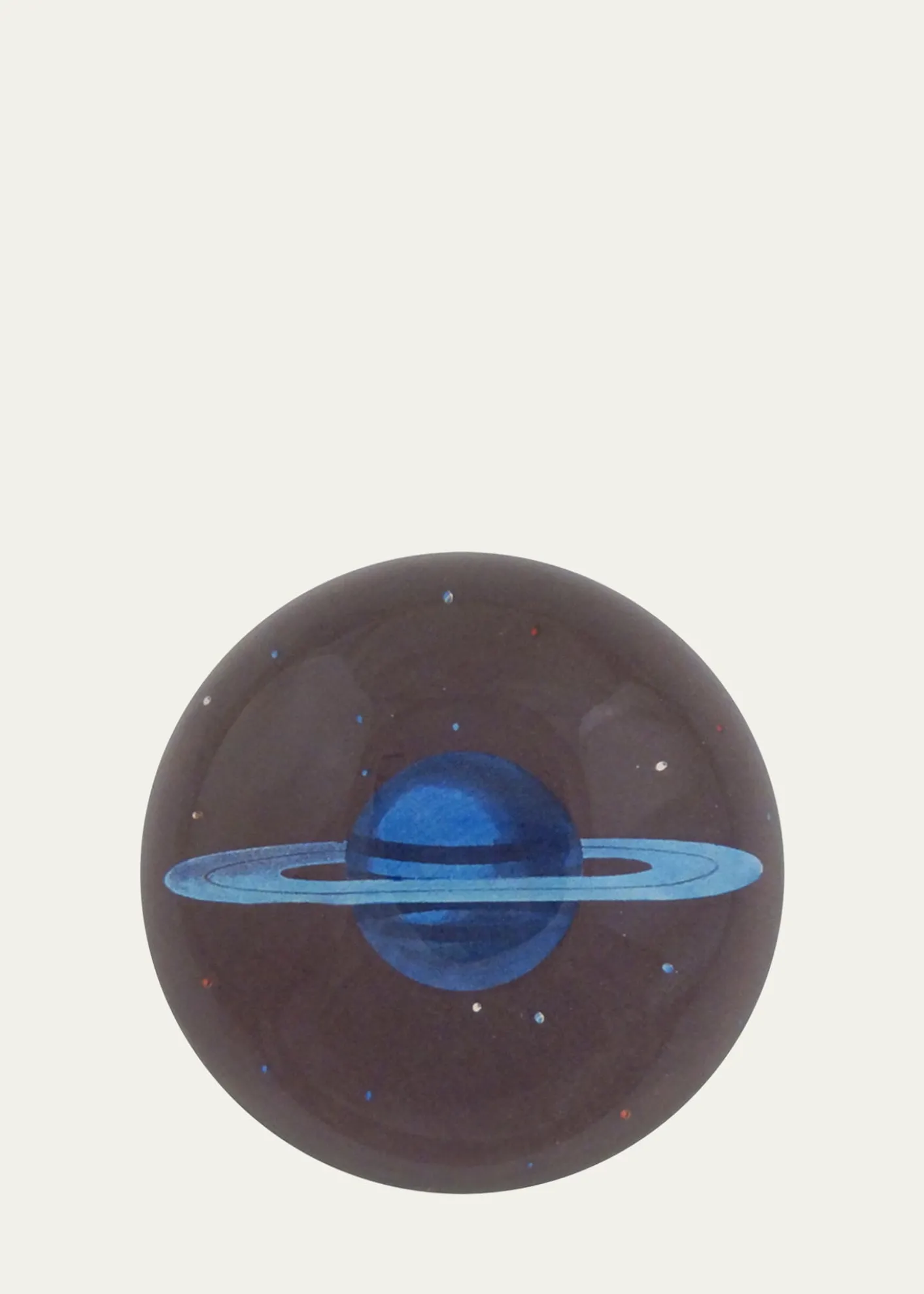 John DerianBlue Saturn Dome Decoupage Paperweight