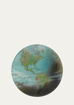 John DerianWorld Atlas Round Decoupage Plate