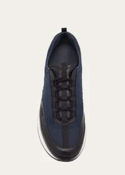 John LobbMen's Laced Stream Leather and Nylon Sneakers