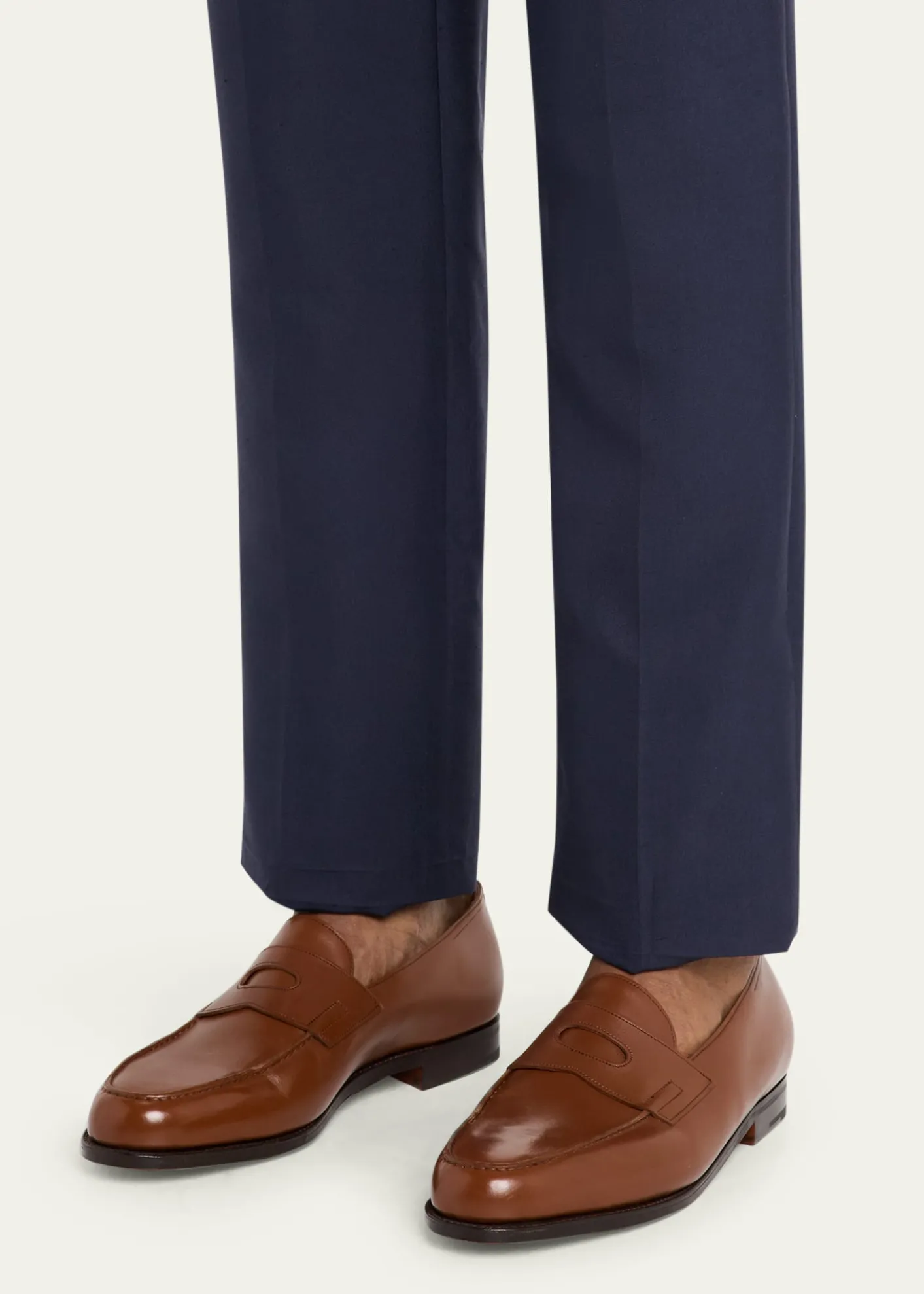 John LobbMen's Lopez Leather-Sole Penny Loafers