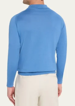 John SmedleyMen's Solid Long-Sleeve Polo Shirt