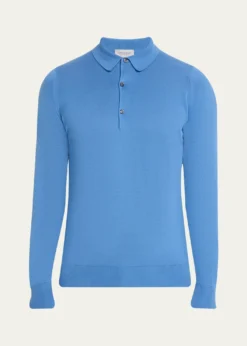 John SmedleyMen's Solid Long-Sleeve Polo Shirt