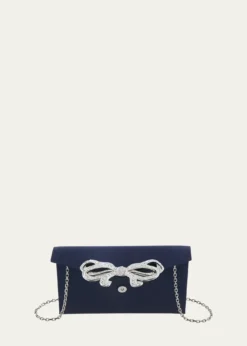 Judith Leiber CoutureCrystal Bow Satin Envelope Clutch Bag