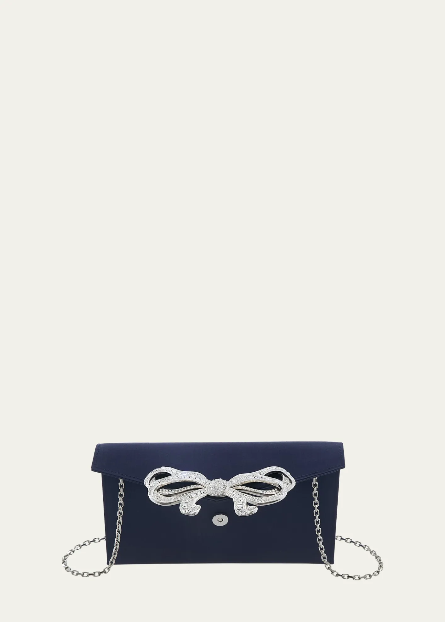 Judith Leiber CoutureCrystal Bow Satin Envelope Clutch Bag