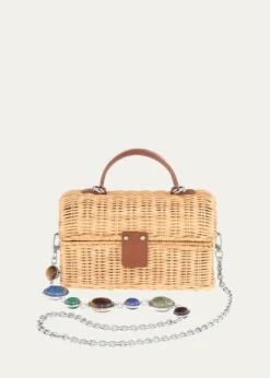 Judith Leiber CoutureIsla Rattan Basket Top-Handle Bag