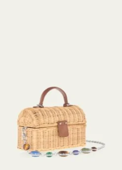 Judith Leiber CoutureIsla Rattan Basket Top-Handle Bag
