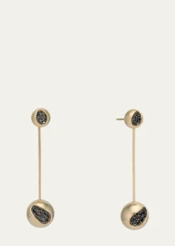 JV INSARDI18K Long BLK Sapphire Pendulum Earrings