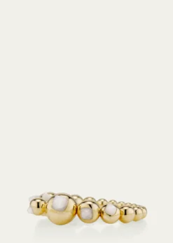 JV INSARDI18K Yellow Gold Mini Sugarloaf Ring with Milky Moonstone, Size 6.5