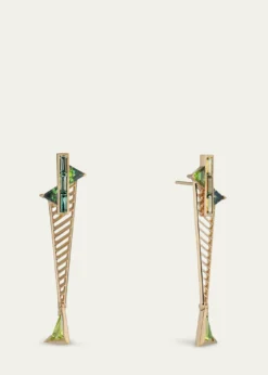 JV INSARDISuspension Sapphire, Tourmaline and Peridot Earrings